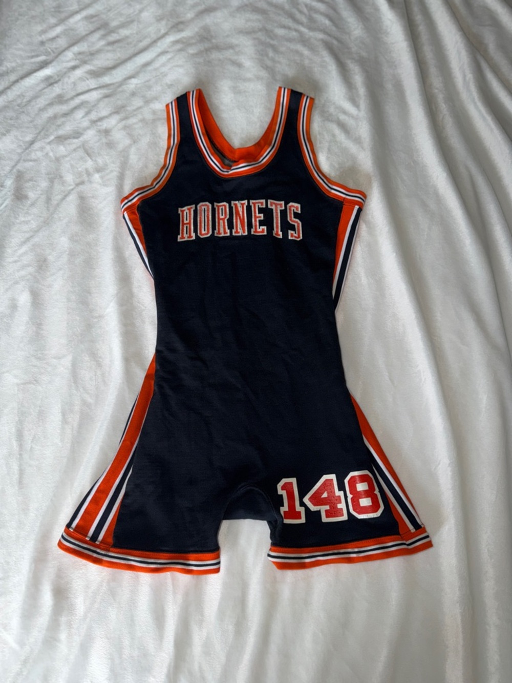 American Vintage black and Orange Hornets Athletic Romper